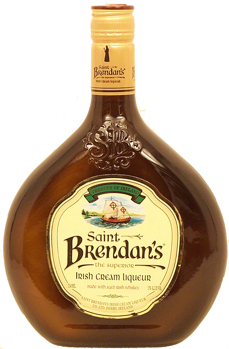 Saint Brendan's the superior irish cream liquor made with aged irish whiskey, 17% alc. by vol. Full-Size Picture